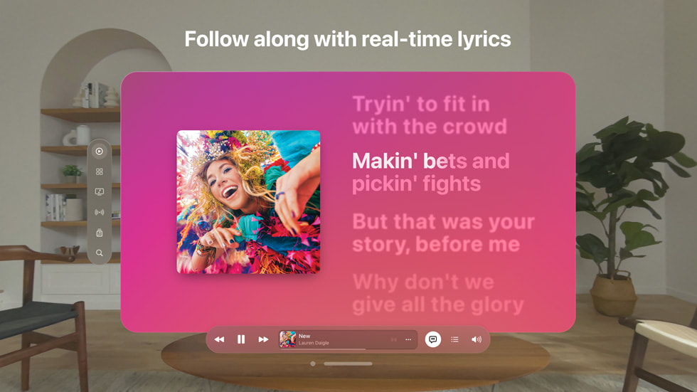 پخش موسیقی با اپل ویژن پرو